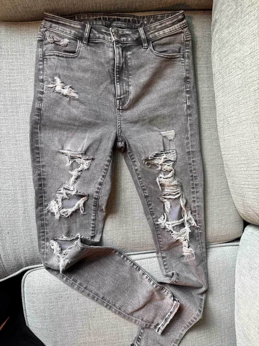 American Eagle Outfitters Women's Ripped Skinny Jeans - Gray